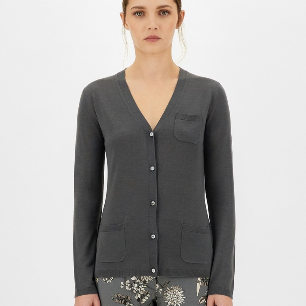 NEW Max Mara Knitted Cardigan Erice Gray